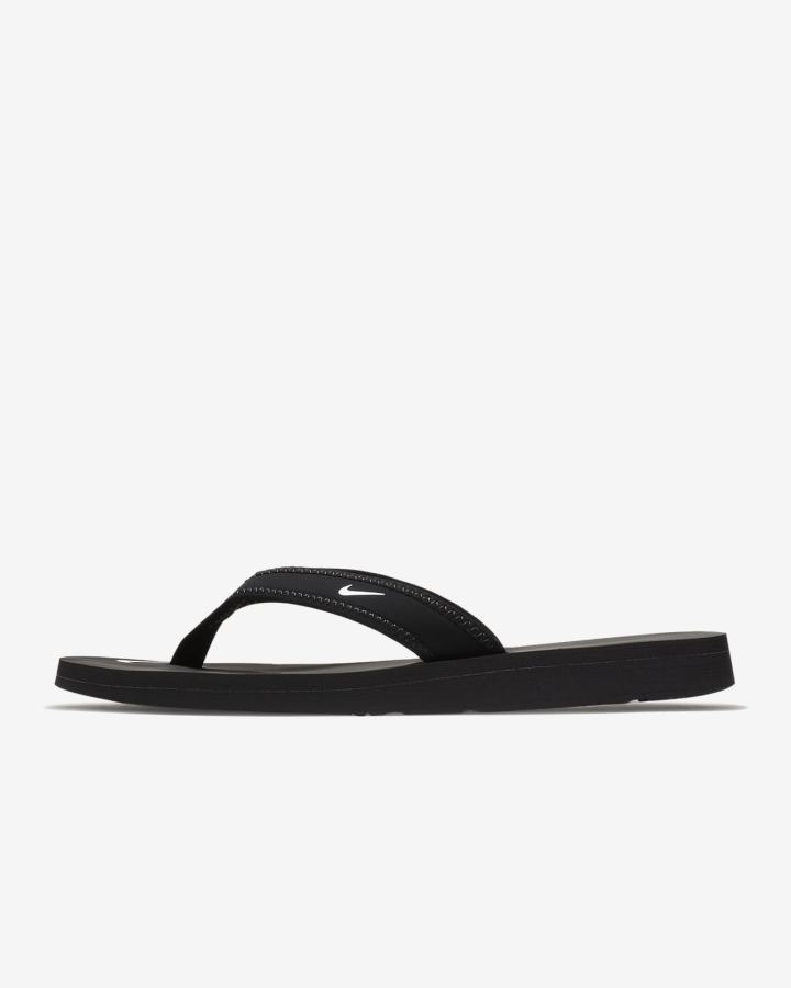 Chanclas Nike Celso Girl Mujer Negras Blancas | QVOIX-3920