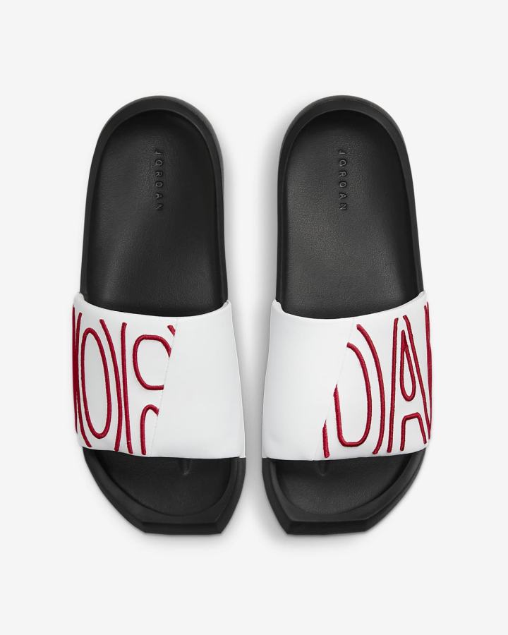 Chanclas Nike Jordan NOLA Mujer Blancas Negras Rojas | RVEGB-5439