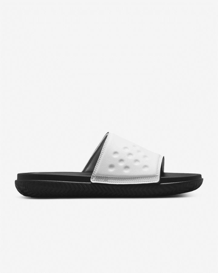 Chanclas Nike Jordan Play Hombre Blancas Gris Plateadas Negras | ACQSE-7639