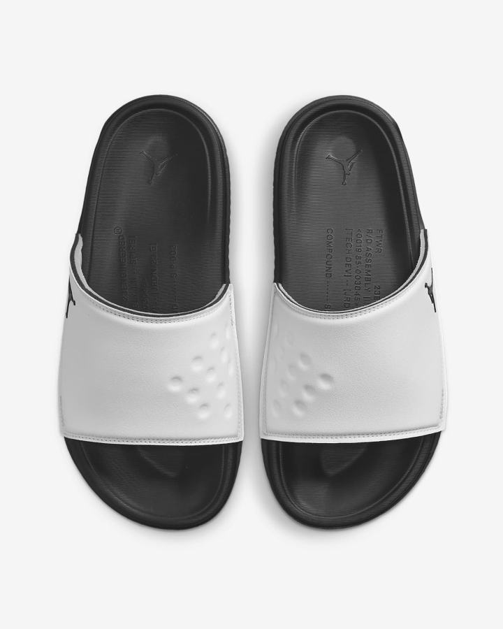 Chanclas Nike Jordan Play Hombre Blancas Gris Plateadas Negras | ACQSE-7639
