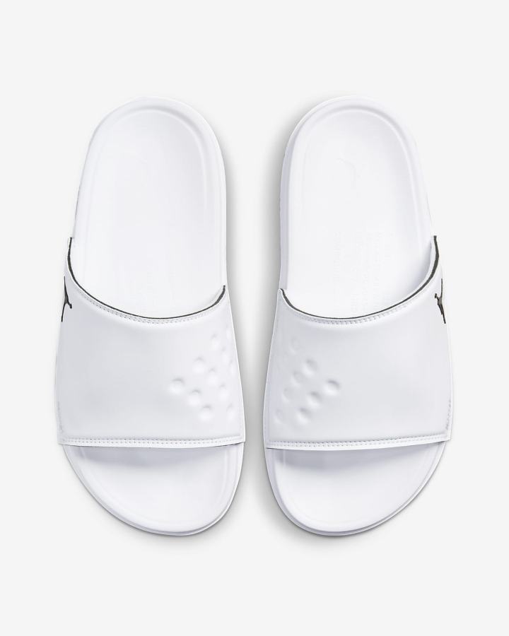 Chanclas Nike Jordan Play Hombre Blancas Negras | NECHY-7410