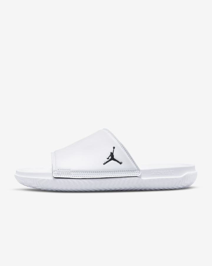 Chanclas Nike Jordan Play Hombre Blancas Negras | NECHY-7410
