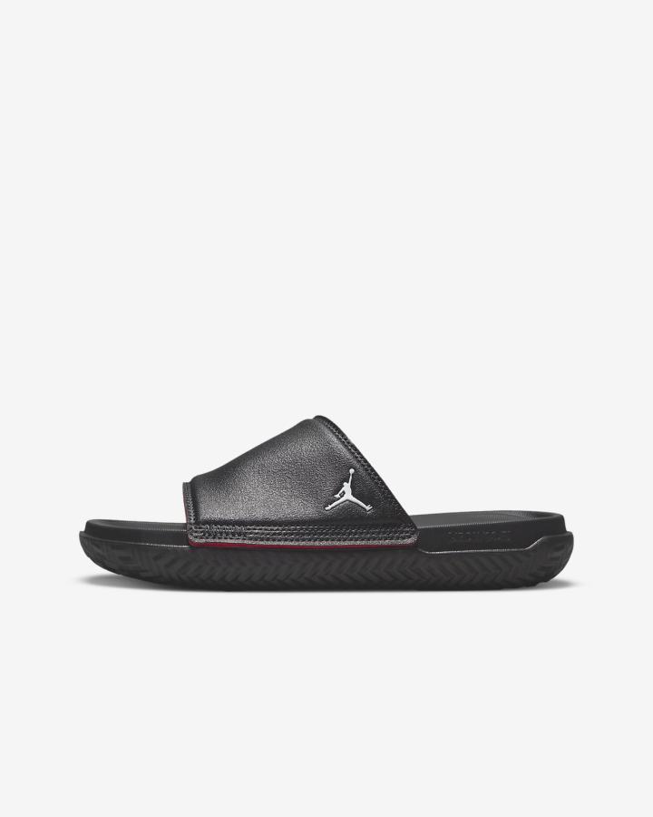 Chanclas Nike Jordan Play Kids Niña Negras Rojas | DBQTK-8305
