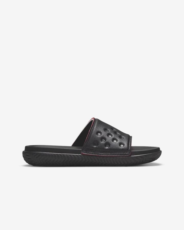 Chanclas Nike Jordan Play Kids Niño Negras Rojas | BYKIE-3790