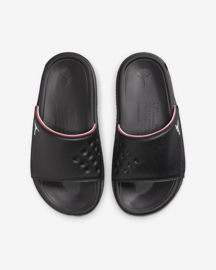 Chanclas Nike Jordan Play Kids Niño Negras Rojas | BYKIE-3790