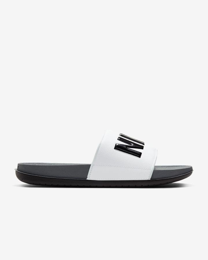 Chanclas Nike Offcourt Hombre Gris Oscuro Blancas Negras | ZIQYN-0859