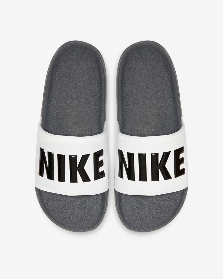 Chanclas Nike Offcourt Hombre Gris Oscuro Blancas Negras | ZIQYN-0859