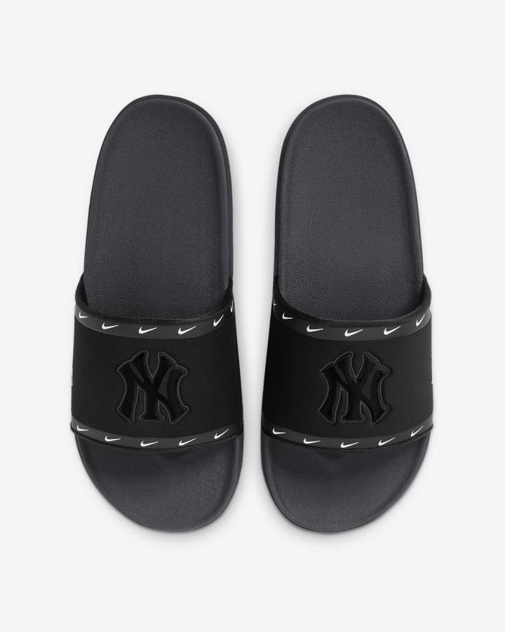 Chanclas Nike Offcourt (MLB Cleveland) Hombre Negras Azules Blancas Gris | CJOBU-9058