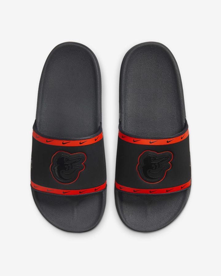 Chanclas Nike Offcourt (MLB Cleveland) Hombre Negras Naranjas Negras Gris | HLSIR-6721