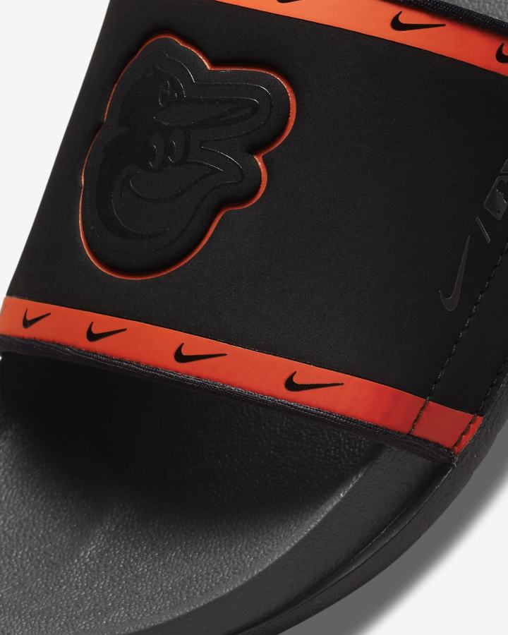 Chanclas Nike Offcourt (MLB Cleveland) Hombre Negras Naranjas Negras Gris | HLSIR-6721