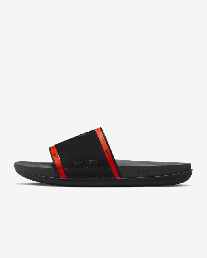Chanclas Nike Offcourt (MLB Cleveland) Hombre Negras Naranjas Negras Gris | HLSIR-6721