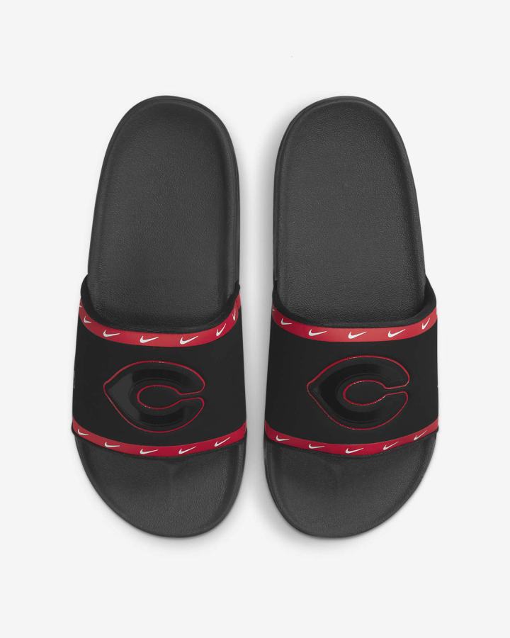 Chanclas Nike Offcourt (MLB Cleveland) Hombre Negras Rojas Blancas Gris | IOUQZ-1586