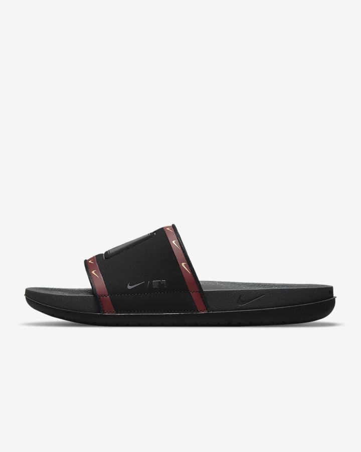 Chanclas Nike Offcourt (MLB Cleveland) Hombre Negras Rojas Doradas Gris | OSRWY-5029