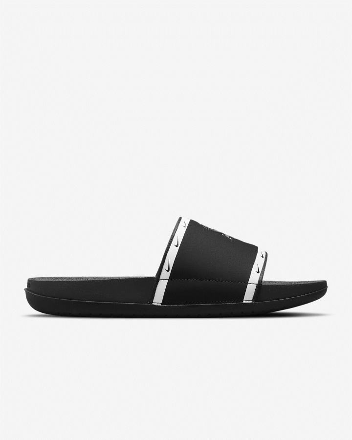 Chanclas Nike Offcourt (MLB Cleveland) Hombre Negras Blancas Negras Gris | PWIKF-7906