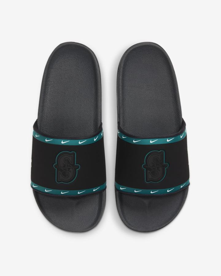Chanclas Nike Offcourt (MLB Cleveland) Hombre Negras Blancas Gris | RIEFZ-2587