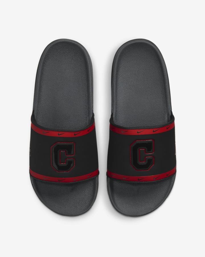 Chanclas Nike Offcourt (MLB Cleveland) Hombre Negras Rojas Azules Gris | RQZJV-1987