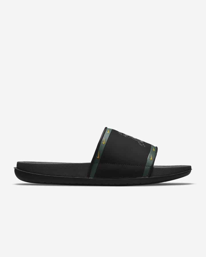 Chanclas Nike Offcourt (MLB Cleveland) Hombre Negras Verde Gris | SNTGO-6791