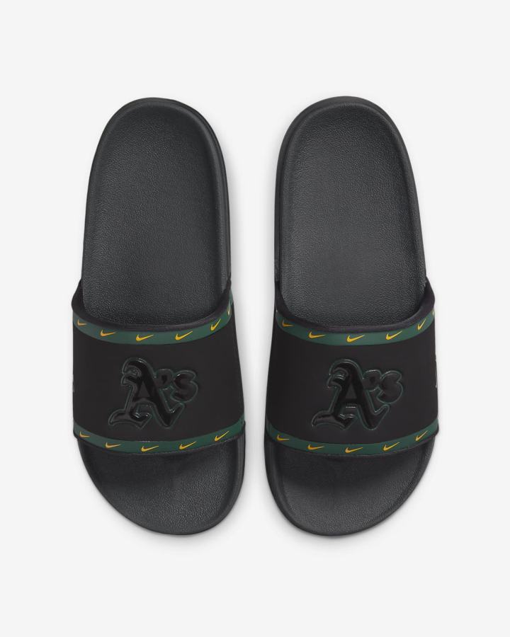 Chanclas Nike Offcourt (MLB Cleveland) Hombre Negras Verde Gris | SNTGO-6791