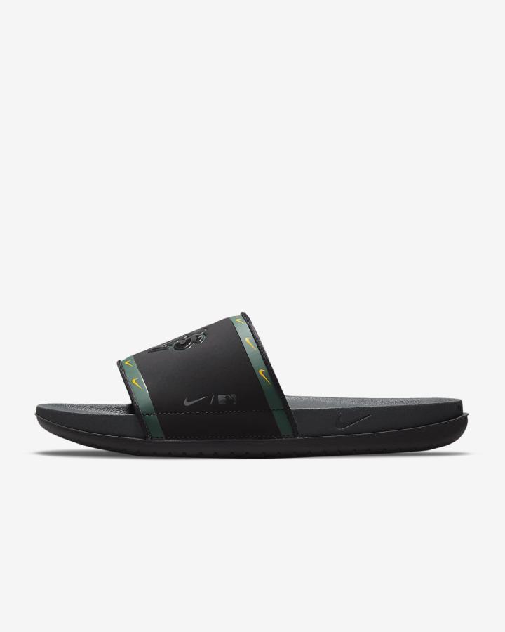 Chanclas Nike Offcourt (MLB Cleveland) Hombre Negras Verde Gris | SNTGO-6791