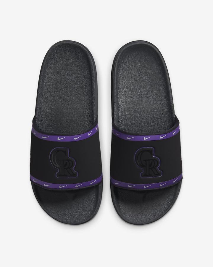 Chanclas Nike Offcourt (MLB Cleveland) Hombre Negras Moradas Gris | TRQEA-7961