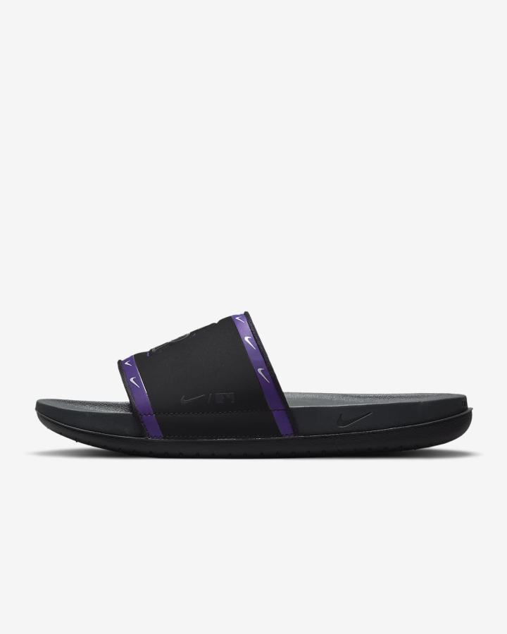 Chanclas Nike Offcourt (MLB Cleveland) Hombre Negras Moradas Gris | TRQEA-7961