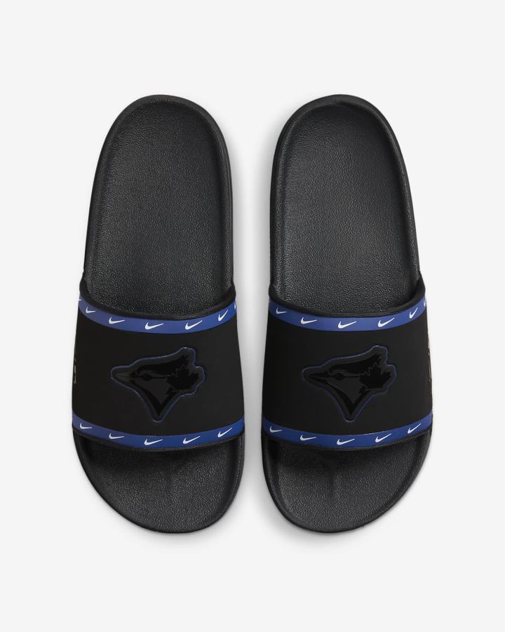 Chanclas Nike Offcourt (MLB Cleveland) Hombre Negras Azules Blancas Gris | ZVAGC-0915