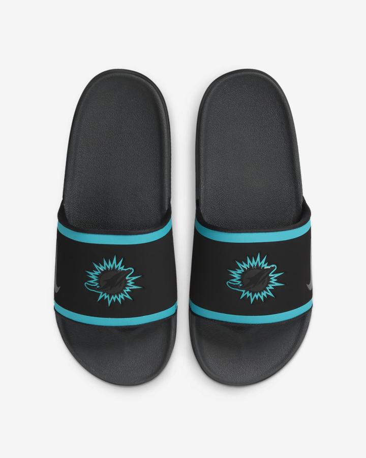 Chanclas Nike Offcourt (NFL Carolina Panthers) Hombre Negras Verde Naranjas Gris | GHINK-3456