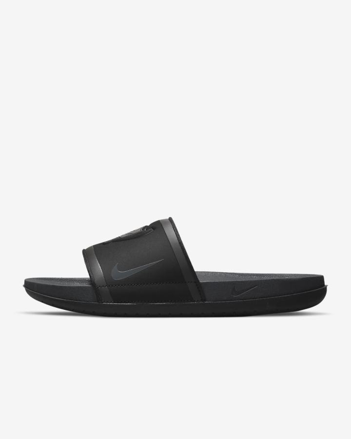 Chanclas Nike Offcourt (NFL Carolina Panthers) Hombre Negras Rojas Blancas Gris | GHKCE-3947
