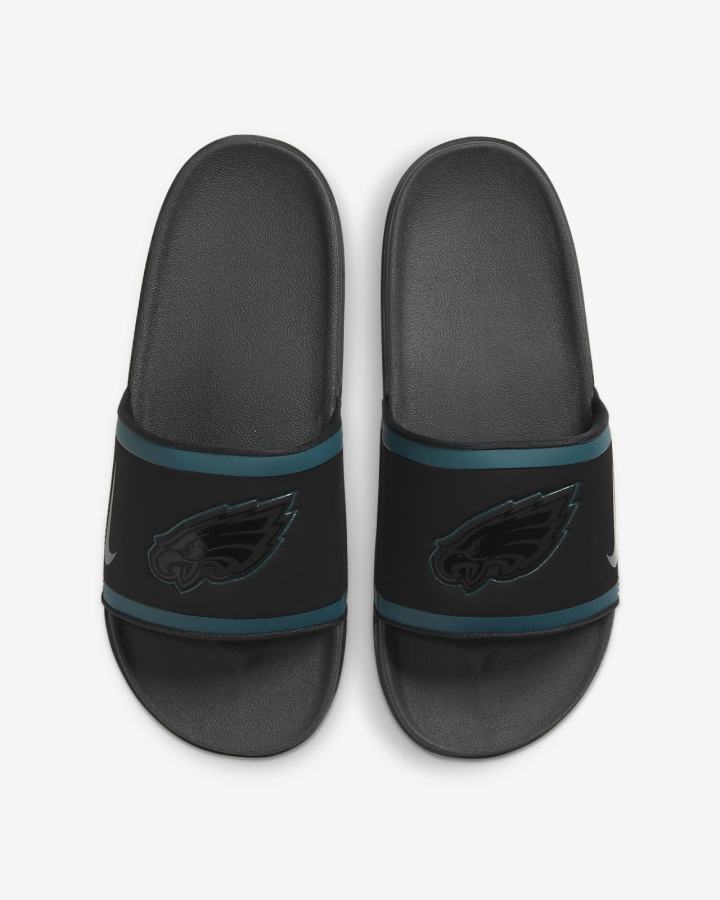 Chanclas Nike Offcourt (NFL Carolina Panthers) Hombre Negras Turquesa Blancas Gris | HGQCA-8916