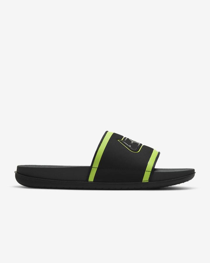 Chanclas Nike Offcourt (NFL Carolina Panthers) Hombre Negras Verde Azul Marino Gris | IAXQD-2305