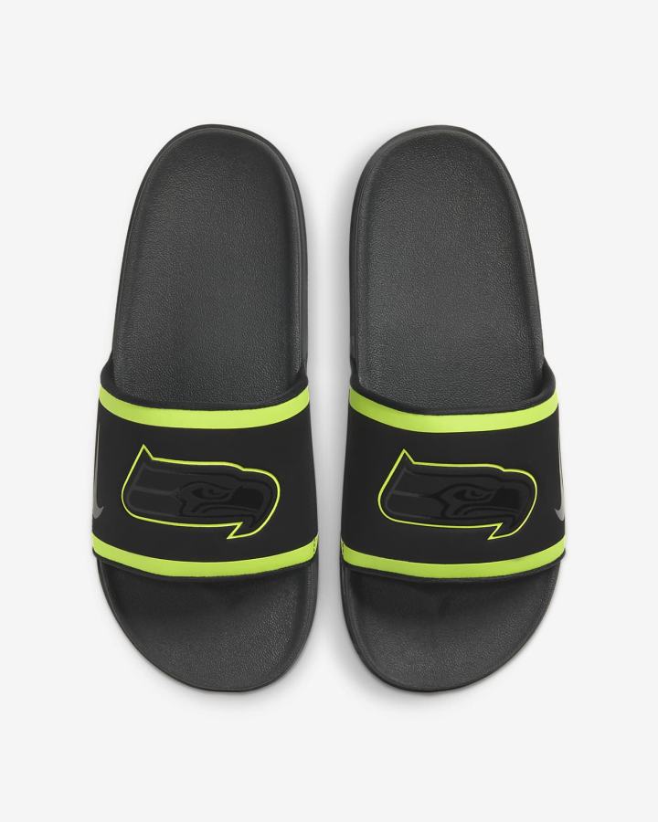 Chanclas Nike Offcourt (NFL Carolina Panthers) Hombre Negras Verde Azul Marino Gris | IAXQD-2305