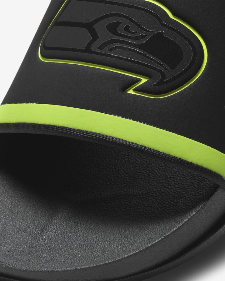 Chanclas Nike Offcourt (NFL Carolina Panthers) Hombre Negras Verde Azul Marino Gris | IAXQD-2305
