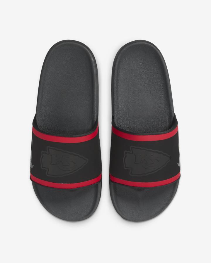 Chanclas Nike Offcourt (NFL Carolina Panthers) Hombre Negras Rojas Doradas Gris | JXTIS-2786