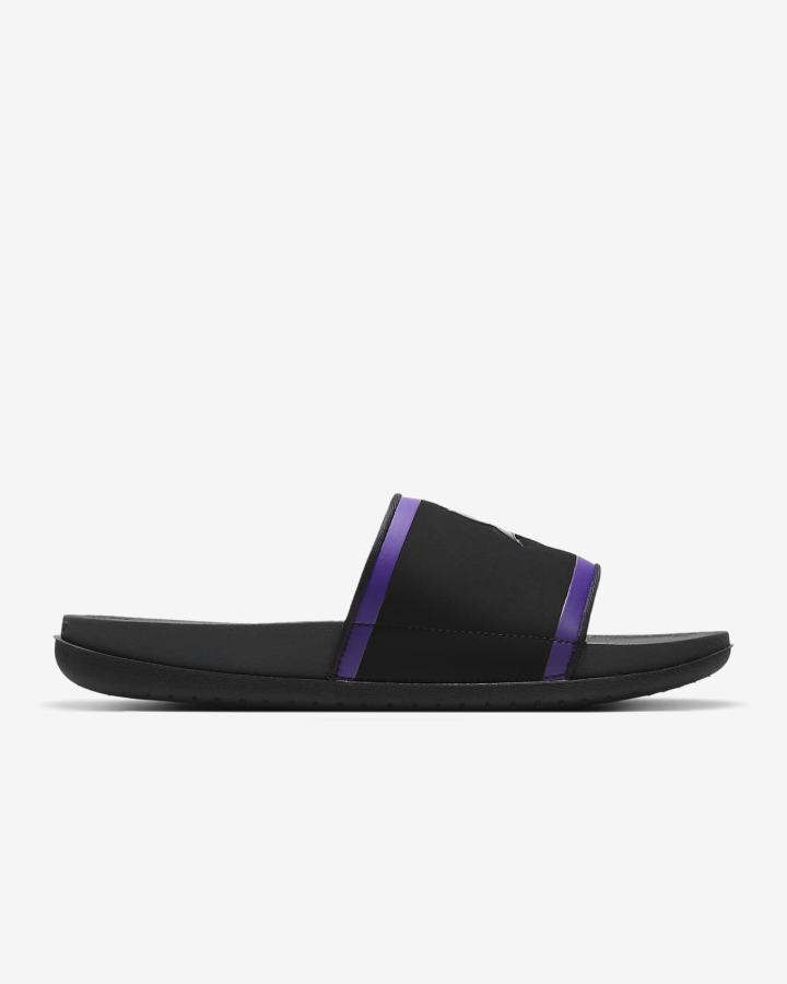 Chanclas Nike Offcourt (NFL Carolina Panthers) Hombre Negras Moradas Doradas Gris | KJOQC-1947
