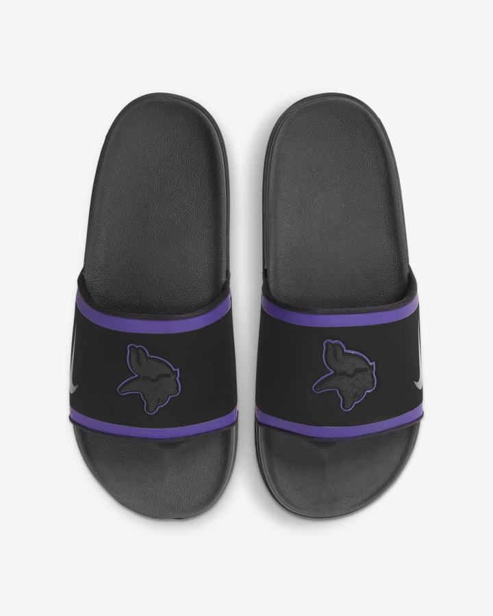 Chanclas Nike Offcourt (NFL Carolina Panthers) Hombre Negras Moradas Doradas Gris | KJOQC-1947