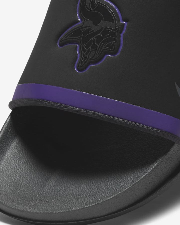 Chanclas Nike Offcourt (NFL Carolina Panthers) Hombre Negras Moradas Doradas Gris | KJOQC-1947