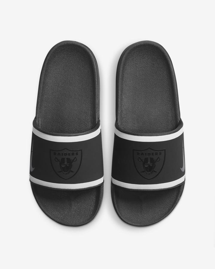 Chanclas Nike Offcourt (NFL Carolina Panthers) Hombre Negras Plateadas Negras Gris | KRIEN-3802