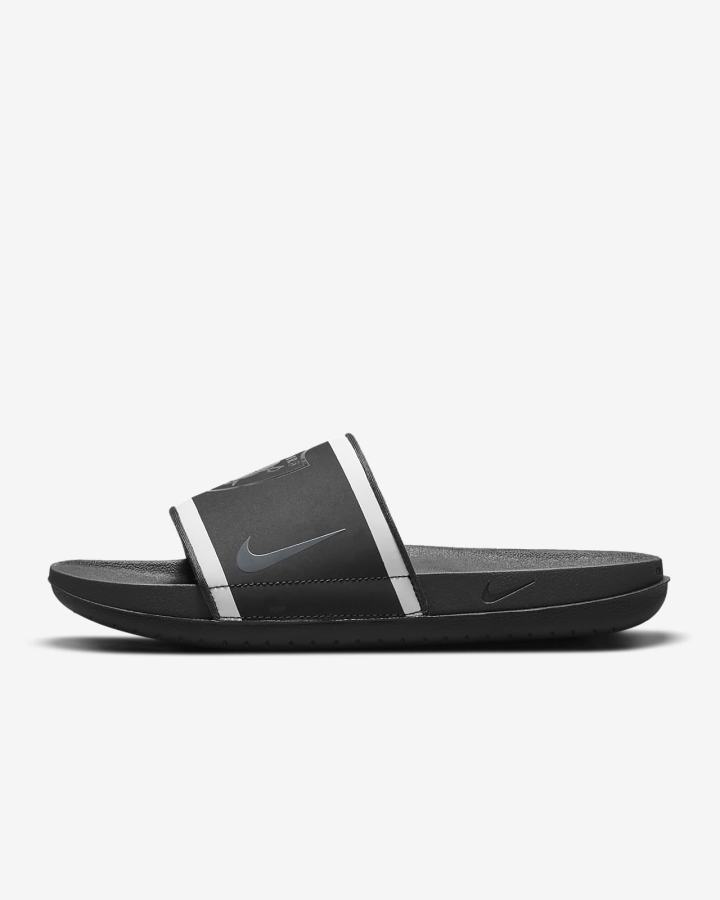 Chanclas Nike Offcourt (NFL Carolina Panthers) Hombre Negras Plateadas Negras Gris | KRIEN-3802