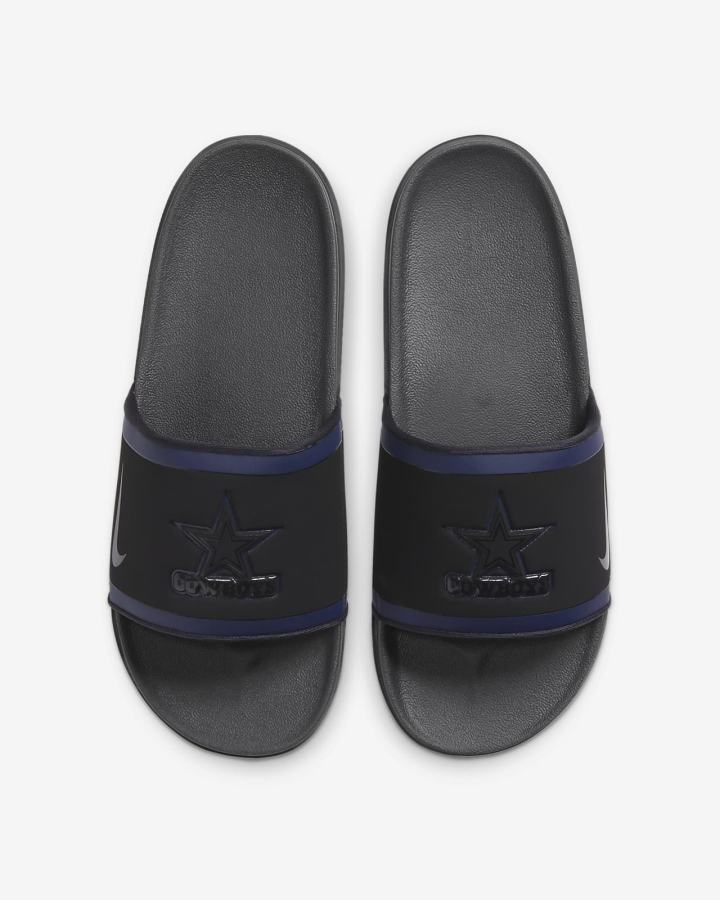 Chanclas Nike Offcourt (NFL Carolina Panthers) Hombre Negras Azul Marino Blancas Gris | TWSPR-7481