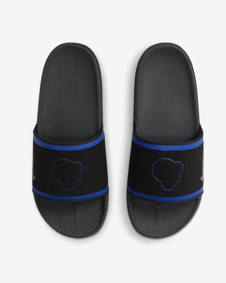 Chanclas Nike Offcourt (NFL Carolina Panthers) Hombre Negras Azul Real Doradas Gris | YEBWA-2476