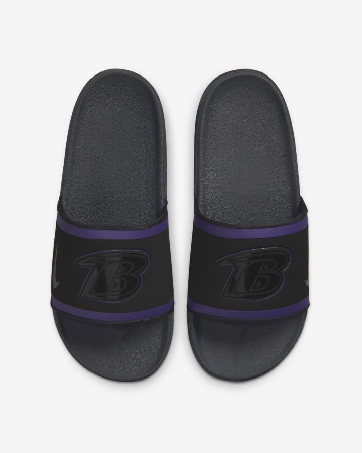 Chanclas Nike Offcourt (NFL Carolina Panthers) Hombre Negras Moradas Gris | ZOWAD-7126