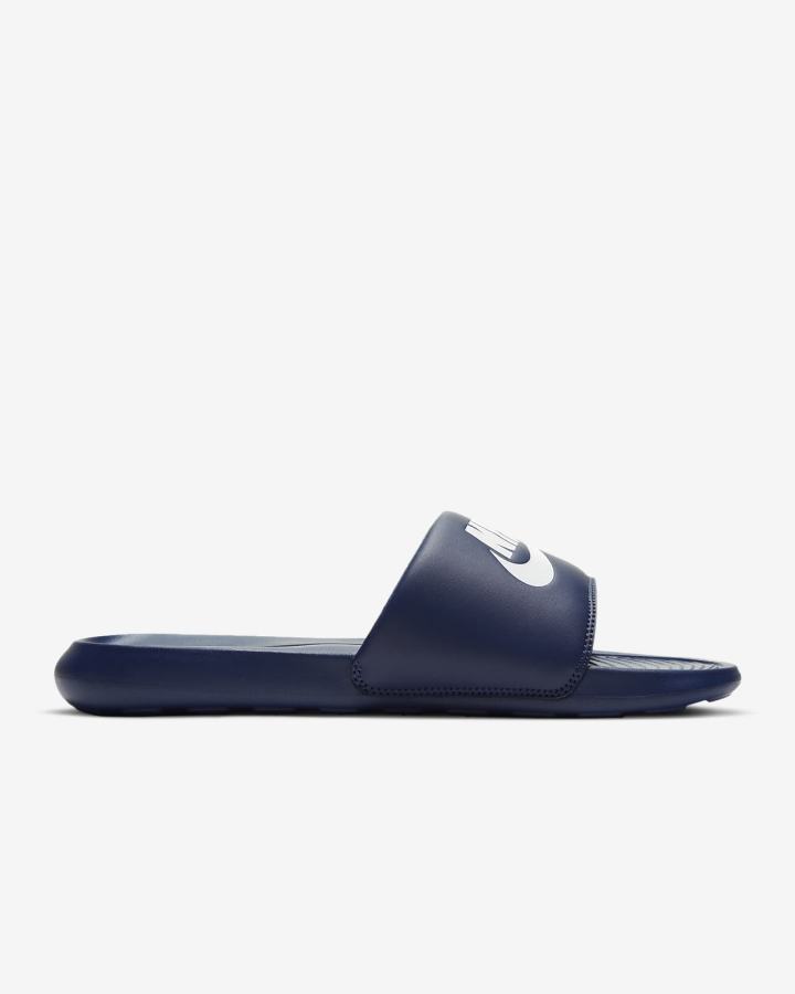 Chanclas Nike Victori One Hombre Azul Marino Blancas | DKNFU-5197