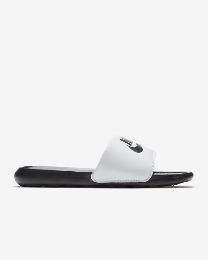 Chanclas Nike Victori One Hombre Blancas Negras | DAJIT-4359