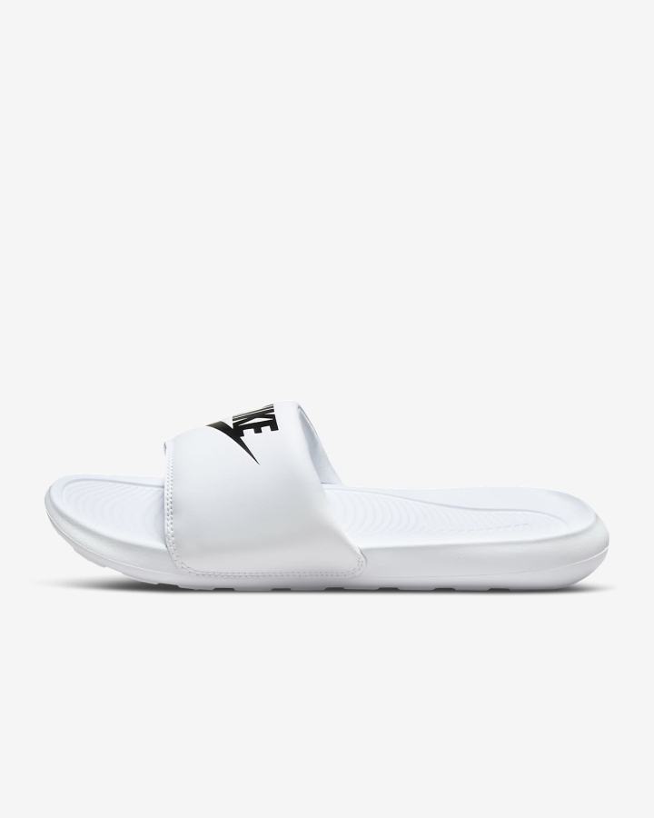 Chanclas Nike Victori One Hombre Blancas Negras | EYFZM-1493