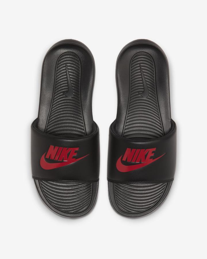 Chanclas Nike Victori One Hombre Negras Rojas | VWBZG-1530
