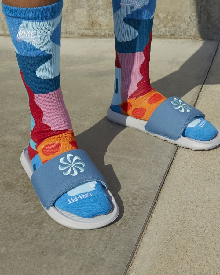Chanclas Nike Victori One Next Nature Hombre Azules Gris Azules | DTAJL-0836