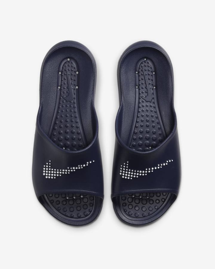 Chanclas Nike Victori One Shower Hombre Azul Marino Blancas | ISRYO-2863