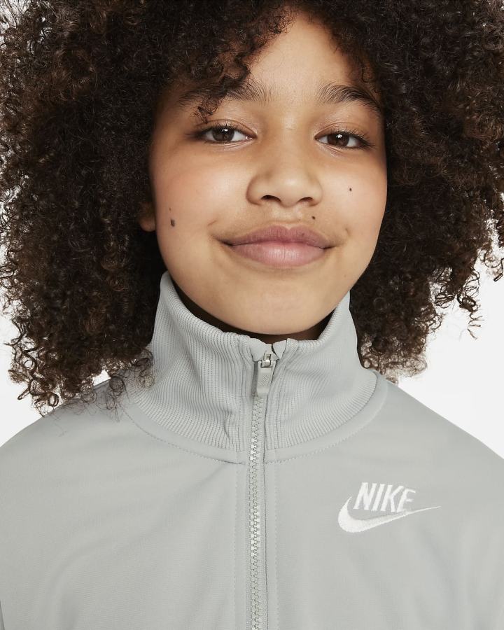 Chandals Nike Sportswear Kids High-Waisted Tracksuit Niña Gris Claro Rosas Blancas | DXAJI-8239