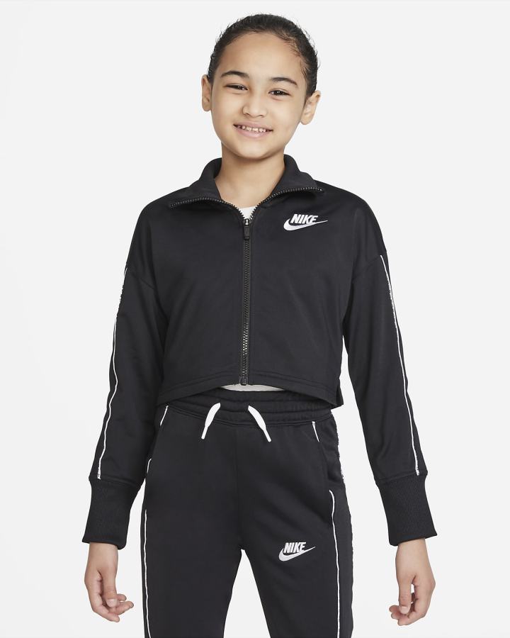 Chandals Nike Sportswear Kids High-Waisted Tracksuit Niña Negras Blancas | WOTLE-8613