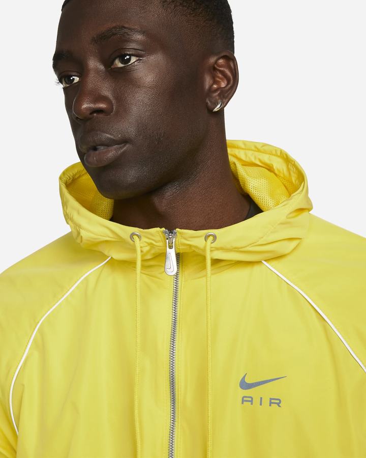 Chaquetas Nike Air Full-Zip Hooded Woven Hombre Amarillo Negras | SBZOM-3451